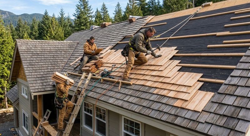 Natural Wood Roof Installation in Farmville, VA