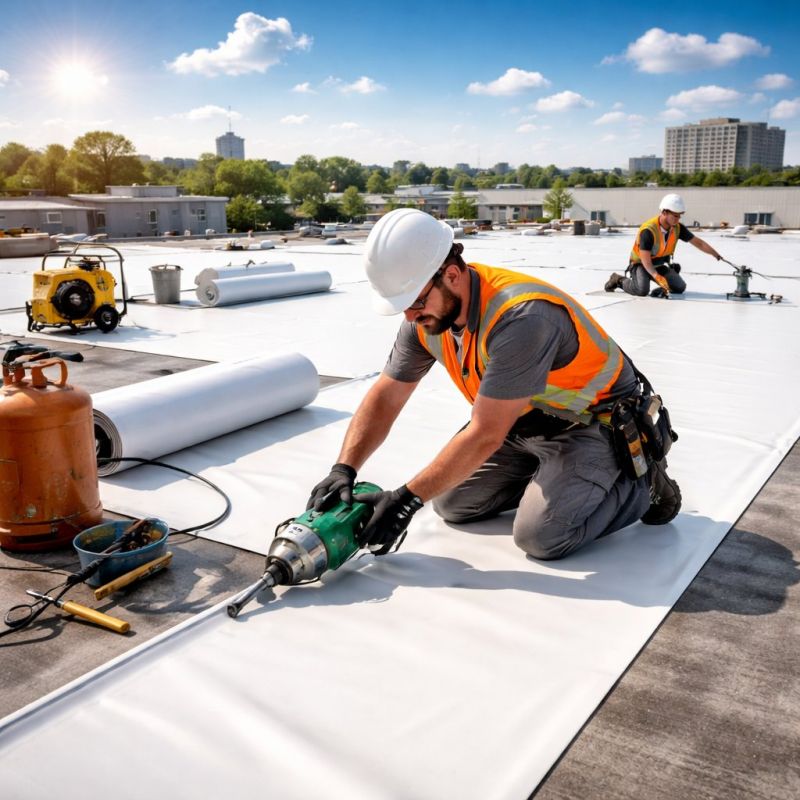 Single Ply Roof Installation in Crewe, VA
