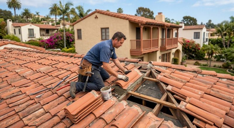 Spanish Tile Roof Repair in Farmville, VA