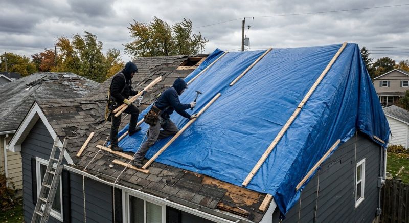 Storm Damage Roof Tarping in Farmville, VA