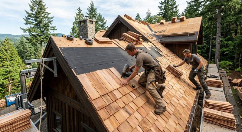 Wooden Roof Installation in Farmville, VA